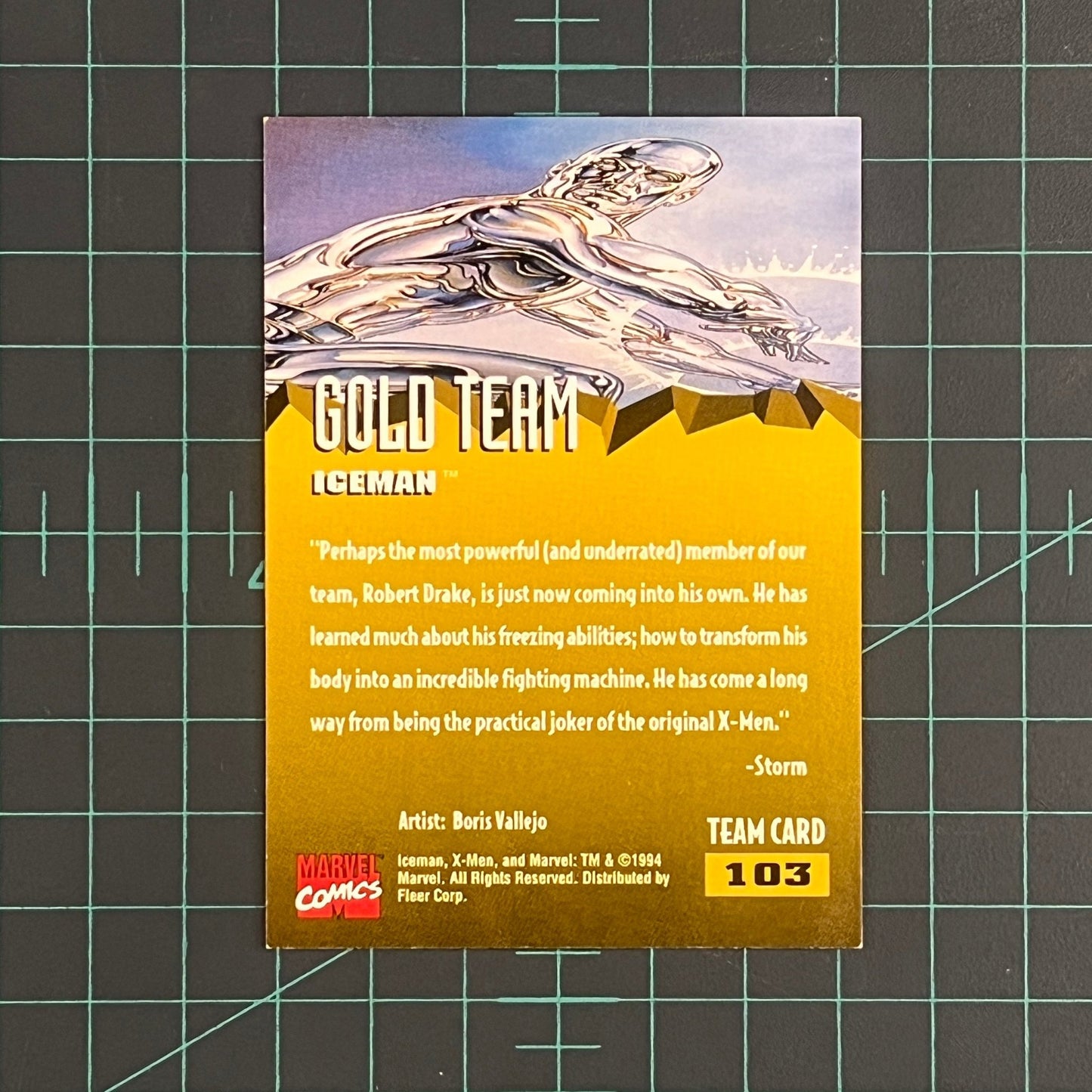 103 Iceman | Vallejo | Gold team | 1995 | Fleer Ultra X - Men | Trading Card - RetroguySA