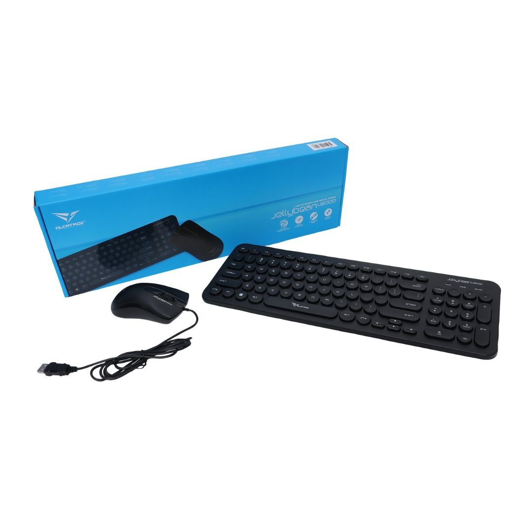 Alcatroz Jellybean U2000 Keyboard and Mouse - Black - RetroguySA