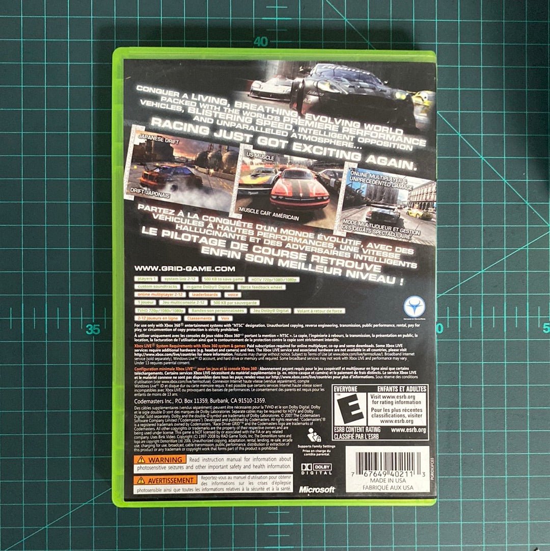 GRID | XBOX 360 | Used Game | NTSC - RetroguySA