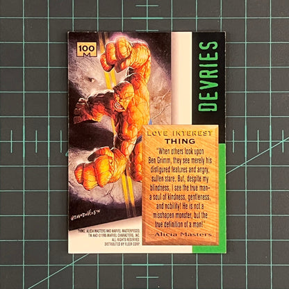 100 Thing | Devries | 1995 | Marvel Masterpieces | Trading Card - RetroguySA