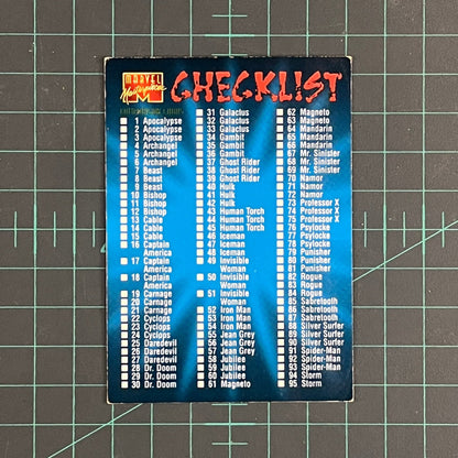 155 Checklist | 1995 | Marvel Masterpieces | Trading Card - RetroguySA