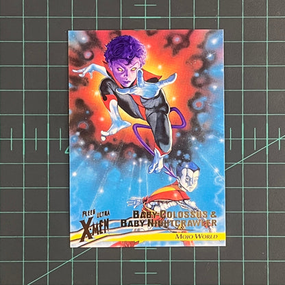 60 Baby Colossus & Baby Nightcrawler | 1996 | X - men Ultra Fleer Wolverine | Trading Card - RetroguySA