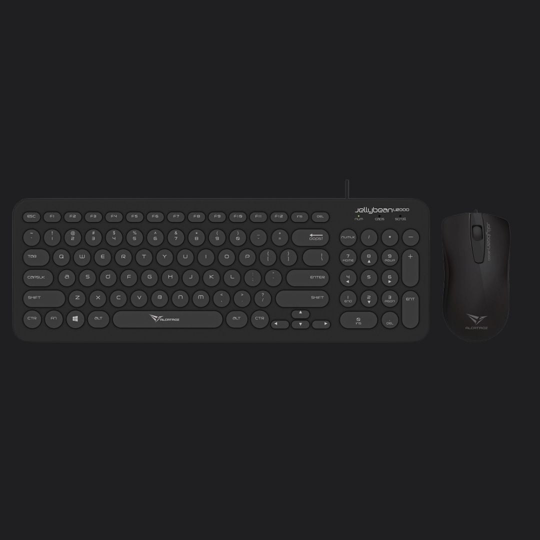 Alcatroz Jellybean U2000 Keyboard and Mouse - Black - RetroguySA