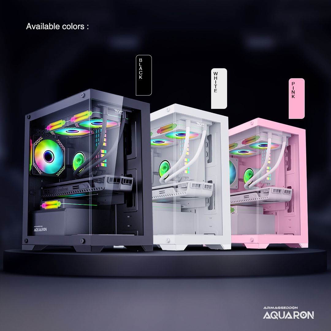 Armaggeddon Aquaron MicroATX Gaming Case - Pink - RetroguySA