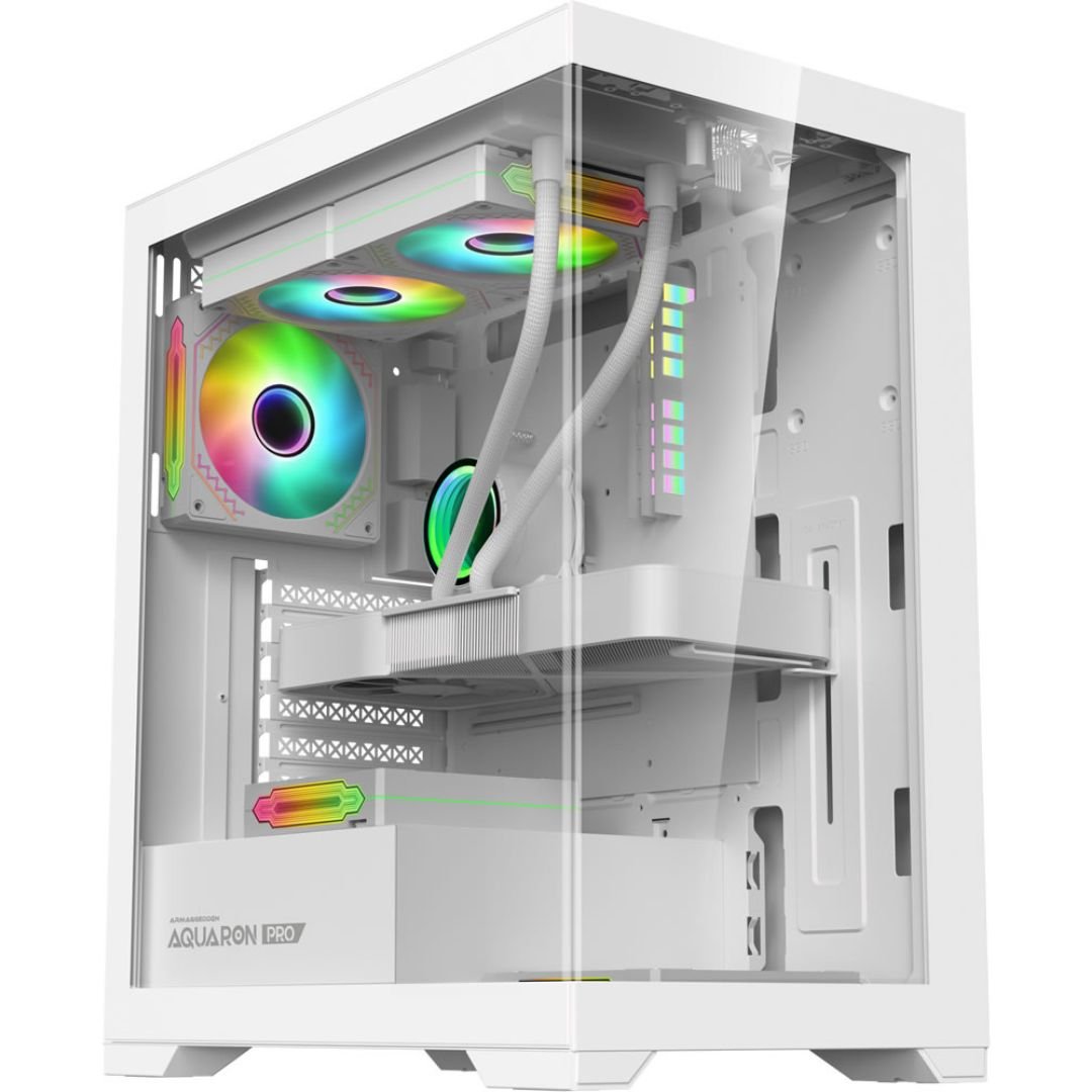 Armaggeddon Aquaron Pro ATX Gaming Case - White - RetroguySA
