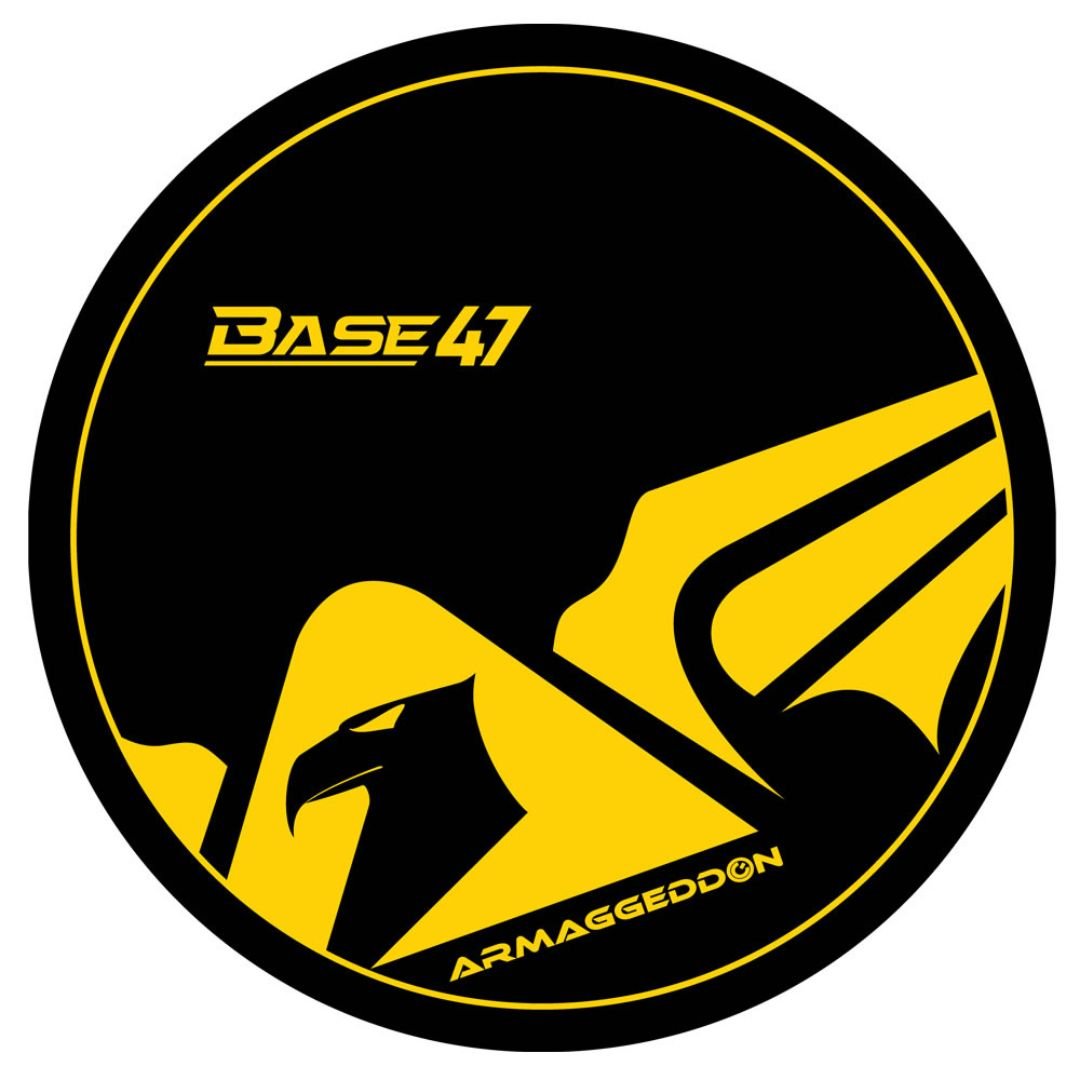 Armaggeddon Base - 47 Wings Gaming Floor Mat - Yellow - RetroguySA