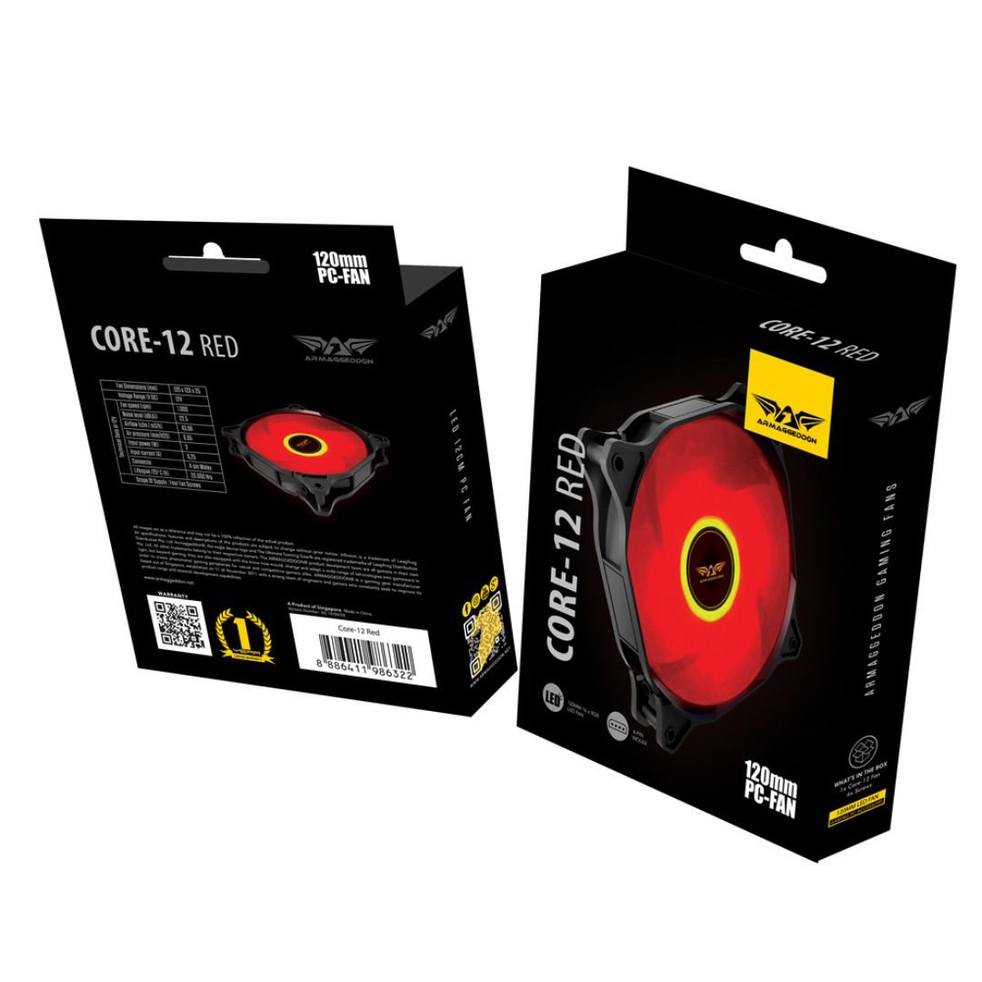 Armaggeddon Core - 12 Red 120mm Fan - RetroguySA