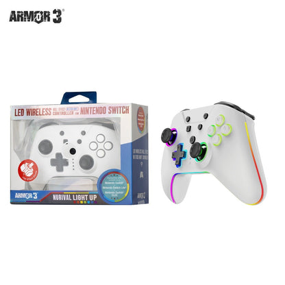 Armor3 NuRival Wireless Hall Effect Stick Game Controller For Switch - White - RetroguySA