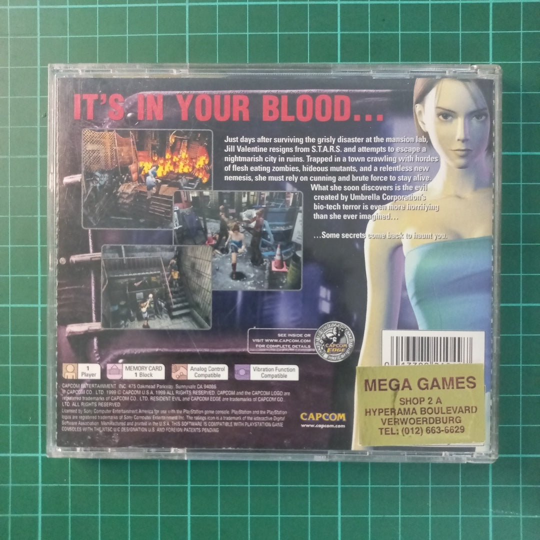Resident Evil 3 : Nemesis | Playstation 1 | PS1 | Used Game - RetroguySA